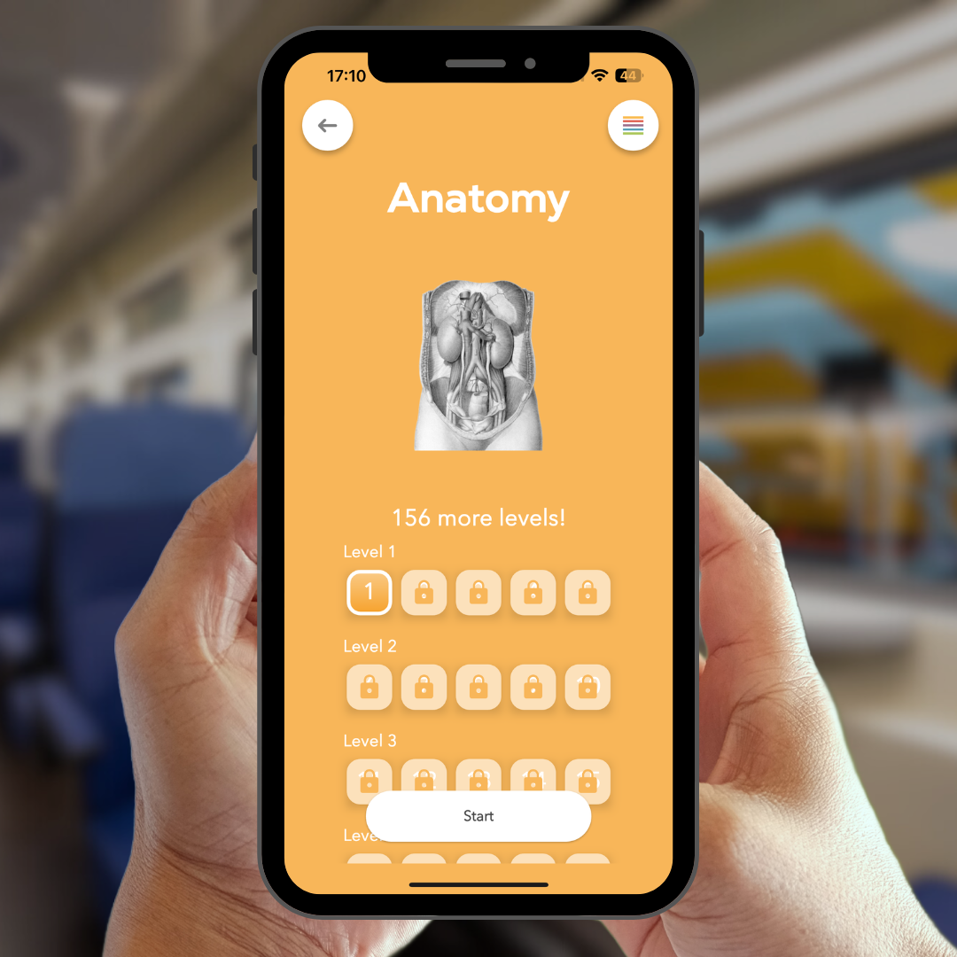 Compendium App Anatomy questions front view