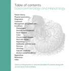 Table of contents Gastroenterology and Hepatology