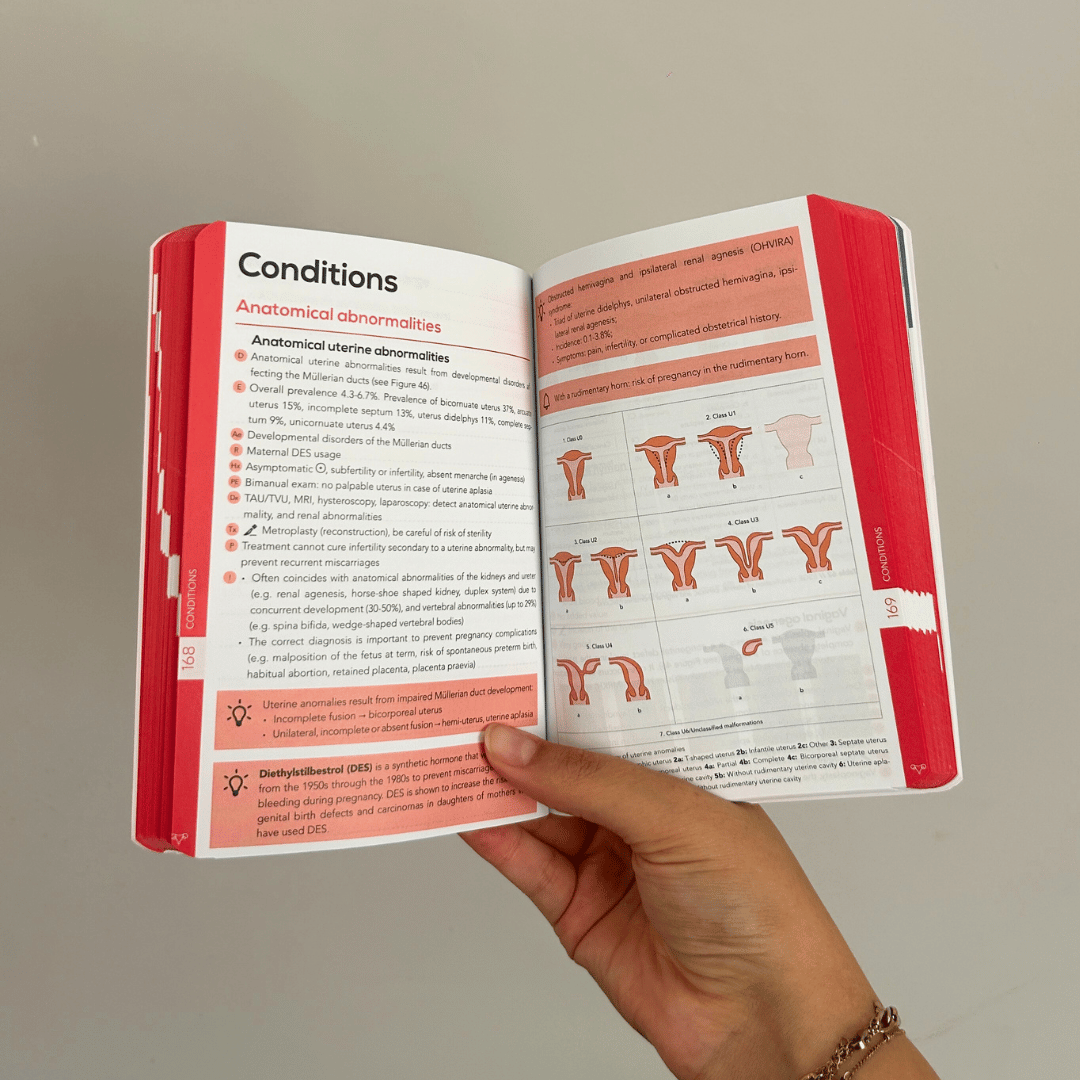 Pocket Obstetrics and Gynaecology - inside of the book - conditions: anatomical abnormalities