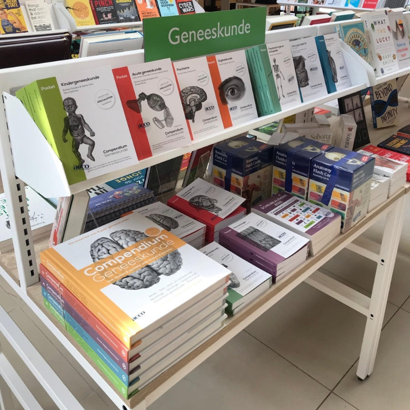 Compendium Geneeskunde books in different book stores around the Netherlands and Belgium