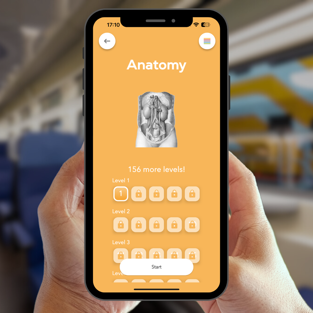 Compendium App Anatomy questions front view
