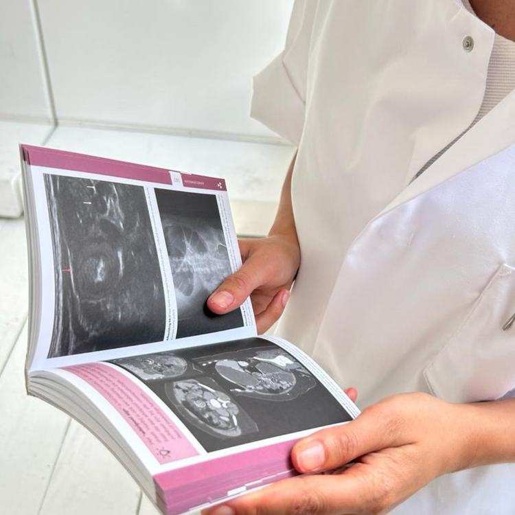 doctor holding the pocket radiology