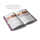 Open Dermatology book with clinical images on skin tones 