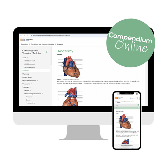 Laptop and phone screen with a preview of Cardiology and vascular medicine