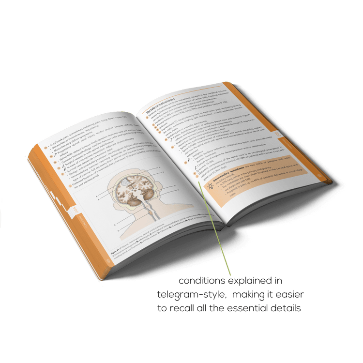 Open Neurology book with conditions explained in a structured and visual way