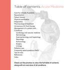 Table of contents Acute Medicine