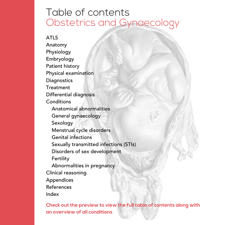 Table of contents Obstetrics and Gynaecology